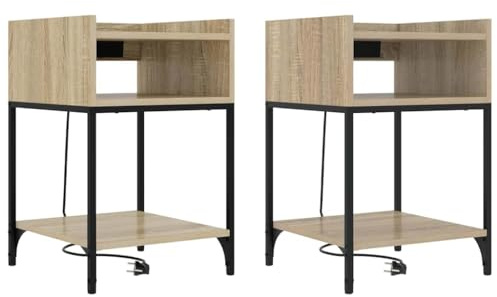 vidaXL Bedside Table – Modern Furniture for Your Bedroom, Perfect for Storage and Decoration, with Open Shelf