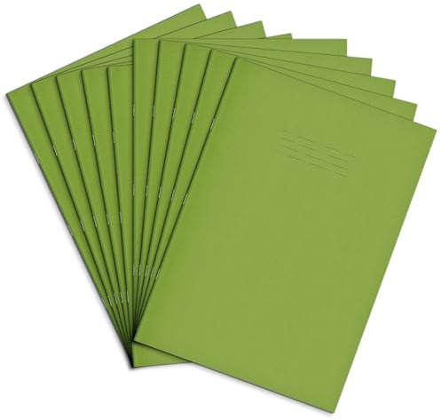 Rhino 13 x 9in Tinted Exercise Book, 8mm Ruled + Margin, 80-Page / 10-Pack | Cream Tinted Paper in A4+ Size, Improves Visual Comfort to Support Dyslexia & SEN Learning in Schools, Classrooms & Home