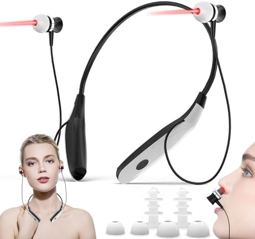 (2 in 1) Stillesse Theralight Pods-Therapie + Respirelief, Rotlicht Nasentherapiegerät Tinnitus Infrarot Ohrstöpsel, Rotlicht Tinnitus Spray, Rotlicht Tinniplug Kopfhörer Gegen Tinnitus