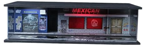 Harilla 1/64 Autogaragen-Modellvitrine mit Licht, DIY-Box, realistische Szene, Druckgussräder, Vitrine, Parkszene für Mini-Autos