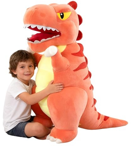 Xiyocadt XXL Dinosaurier Plüschtier – Großes Kuscheltier Dino, Weiches Stofftier zum Umarmen, Riesiges Plüschtier für Kinder, Geschenk für Jungen und Mädchen (60CM,Rosa)