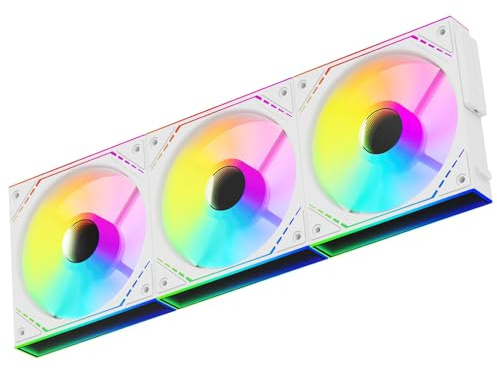 TR-Thermalright TL-M12QW-S X3 120mm CPU PWM Fan-Wireless Splicing,2000RPM Silent Cooling,White CPU Fan 3-Pack-Infinite Mirror Light Effect ARGB,Can be Paired with Chassis/CPU Cooler