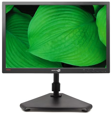 SIMPLETEK - Monitor 24 16:10 1920x1200 IPS | DisplayPort DVI VGA | Hub 4x USB | Base Ergonomica Altezza Pivot | Cavi Inclusi (Ricondizionato)
