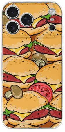 Hamburgers BBQ Grill Pattern Compatible with iPhone 17 All Series Case TPU Protective Case Slim Phone Cover transparent