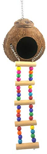 POPETPOP Nido di Uccello in Legno con Altalena da Arrampicata da Allenamento Stand da Gioco per cocorite di conuri Cockatiels Accessori Gabbia per Gabbie