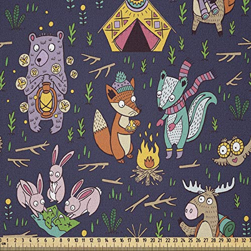 ABAKUHAUS Abenteuer Stoff als Meterware, Das Camping-Konzept, Microfaser Multi Zweck Dekostoff für Kunsthandwerke, 3M (230x300cm), Mehrfarbig