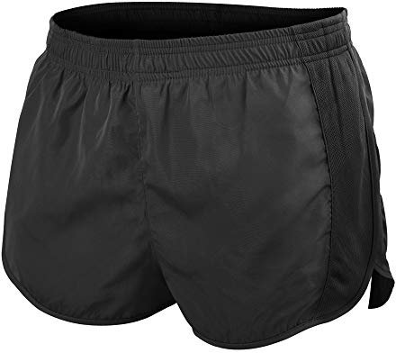 Muscle Alive Herren Sport Running 1 Elite Teilt Laufen Kurze Hose mit Seite Mesh Panel Schnell Trocken Shorts Schwarz M