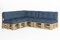 chilly pilley Palettenauflage Schaumflocken palettenkissen Palettenpolster Palettenmöbel Palettensofa Rückenlehne Sitzkissen Seitenkissen Set (7er Set Blau)