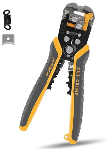 MulWark 3 in 1 Automatic Self Adjusting Wire Stripper/Cutter/Crimper, 8 Inch Multi Pliers for Electrical Wire Stripping, Cable Cutting, Crimping Tool from 8 AWG to 30 AWG