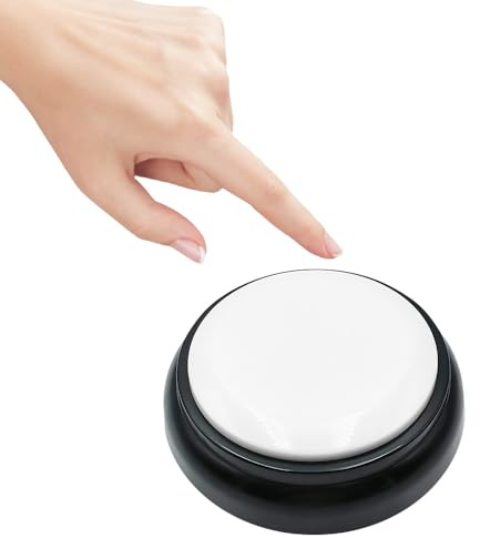 MAUJOY Reloj de botón de conversación Transparente de Calidad con Control de Volumen, indicando la Hora, Fecha y día o Hora de Alarma, Personas ciegas, Ancianos o con Problemas visuales