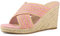 Allegra K Damen Espadrilles Wedges Slide Wedge Sandalen, rose, 38 EU