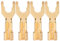 Goshyda 4pcs Y Connettore a Forcella, 5 Mm di Diametro del Cavo Placcato Oro Materiale Conduttore in Rame Puro Connettore del Cavo Dell'altoparlante per Amplificatori Sistemi