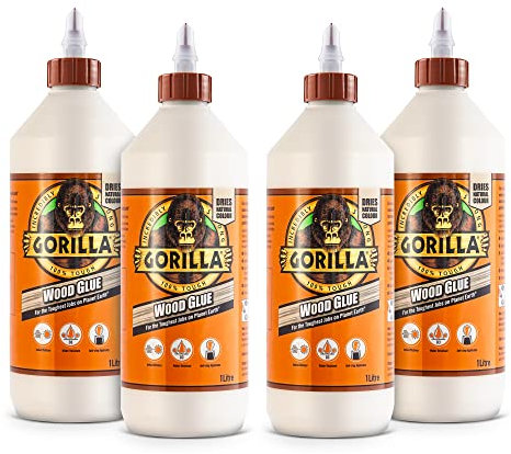 Gorilla 5044361 Wood Glue 1L (4 Pack)