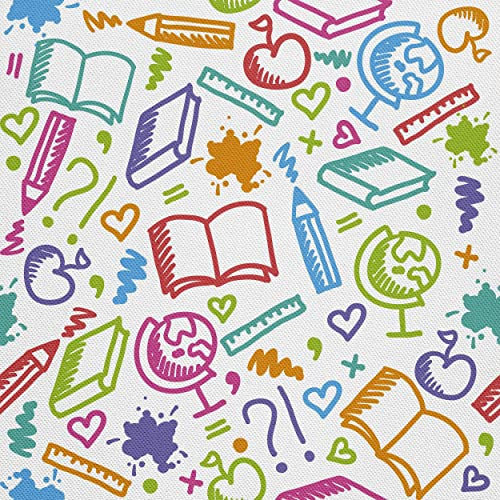 HEKO PANELS Stoff Oxford Meterware Canvas-Stoff Polyester Zum Nähen Nähstoffe Möbelstoffe Dekostoffe Wasserabweisend Kinder Wissenschaft Schule 1 Meter 155 x 100 cm, DX062