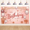 Koliphy Decoracion Cumpleaños, Rosa Oro Pancarta Feliz Cumpleaños, Tela Pancarta Photocall Cumpleaños para Hombres y Mujeres, Interiores y Exteriores, 70,8 x 43,3 Pulgada