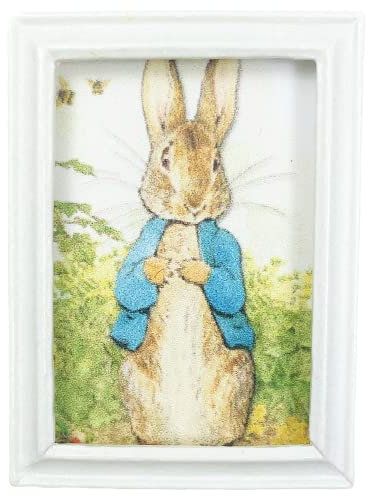 Melody Jane Dolls Houses Puppenhaus Peter Rabbit blauer Mantel Beatrix Potter Bilder kleiner Rahmen Zubehör