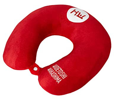 HIDETOSHI WAKASHIMA Fly kuschlig weiches Nackenkissen mit bequemer Polypropylen Füllung und Druckknopfverschluss. Ideal für Lange Reisen, für Damen und Herren (rot)