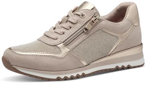 MARCO TOZZI Damen Sneaker flach Vegan Freizeit, Beige (Dune Comb), 38 EU