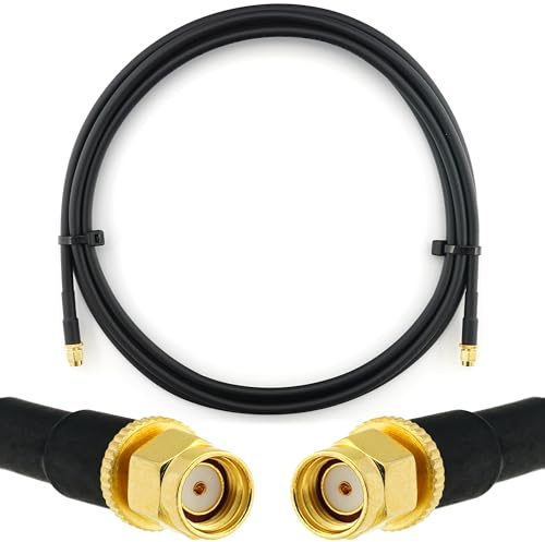 1m RP-SMA Stecker auf RP-SMA Stecker Koaxialkabel — 1 Meter Verlustarmes HF-240 (LMR 240 Äquivalent) Antennenkabel 50ohm Verlängerungskabel — für WiFi Router Antenne Wireless RF WLAN Radio Modem