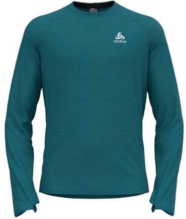 Odlo Herren Run Easy Warm Longsleeve, Saxony Blue Melange, M