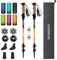 KINGGEAR Nordic Walking Stick, TP1 Hiking Poles Retractable Lightweight 7075 Aluminum, Trekking Poles with Flip Lock, Natural Cork and EVA Grip, 2pc Hiking Gear