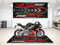 wibeart MPM Motorradmatte für RS 660, waschbar, rutschfest, öl- und wasserabweisend, Parkmatte für Garage, Ausstellungsraum, Werkstatt | Racing Schwarz - Größe 1: 86.6 x 39.4/220 x 100 cm