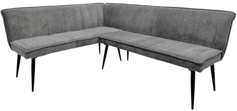 HTI living Eckbank 154 x 195 cm Mesilla kurzer Schenkel Links Sitzbank Polsterbank Blaugrau
