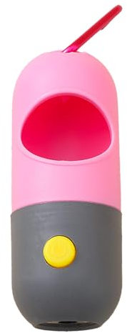 YUCHIYA Hundekotbeutelspender mit LED-Taschenlampe, Tragbarer Halter für Haustierkotbeutel, Langlebige und Praktische Leichte Leinenbefestigung (Graurosa)