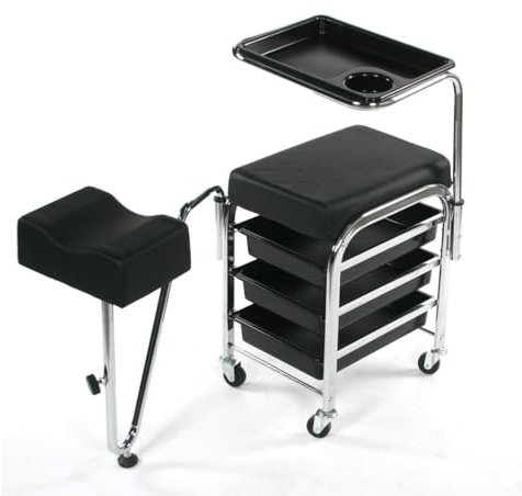Pedicure Chair White Beauty Salon Stool with Drawers Manicure Table Station Spa