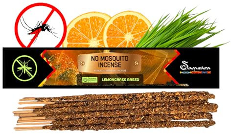 Samsara Stick - Incenso Antizanzare - Incenso Citronella | NO CARBONE, NO additivi chimici e volatili | NO MOSQUITOS - 100% Naturali (8 STICK)