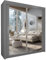 Style Heaven Modern Sliding Door Wardrobe for Bedroom,Matt Finish,2 Mirrored Sliding Doors wardrobes 5 Adjustable Shelves &2 Hanging Rail, made of MDF Chipboard, aluminium Handles Chicago(120cm Grey)