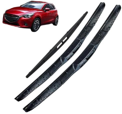 Scheibenwischer Scheibenwischerblätter Vorne Und Hinten Für Mazda Demio 2 DJ DL 2014–2023, 22+17+14 Scheibenwischer Set