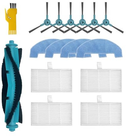 aotengou Kit de Accesorios de Recambio para Conga 2499 Ultra Home Advanced Conga 2499 Ultra X-Treme Robot Aspirador 15 Paquetes 1 Cepillo Principal, 4 Filtros, 6 Cepillos Laterales, 4 Paños de Mopa