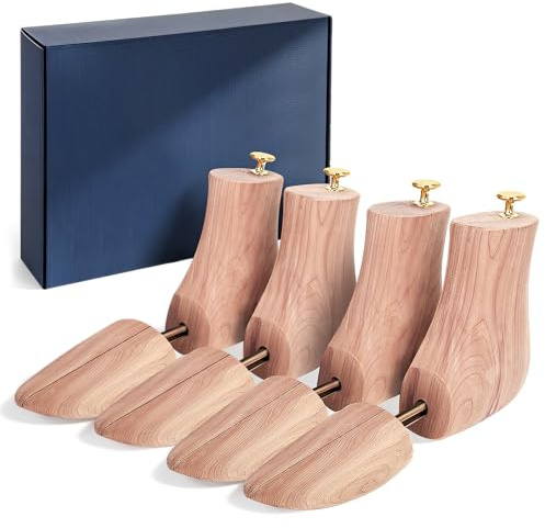 Topfurn 2 Pack Cedar Boot Tree for Man 9-10.5/Woman 10.5-12,The 2 Pairs Boot TreeLSize for US Size, Natural Materials and Fragrant Wooden Shoe Tree,Deodorization Wooden Boot Stretcher Tree