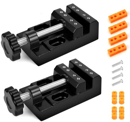 LPZMPZ Schraubstock Klein 57mm Mini Tischschraubstock Schraubstock Klein Schwarz Aluminiumklemmstock für Schmuck, Handwerk, Hobby Craft