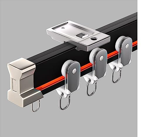 FGKDNCJQ Binario for Tende Curvo Flessibile for soffitto, Doccia/Finestra/Camper, Binario for Tende divisorio Lungo 3 4 5 6 7 8 9 10 11 12 m, Asta divisoria for Privacy(Black,7m/23ft)