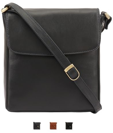 Lloyd Baker London – Saharsa 100% echtes Leder Damen Schultertasche, schlankes Leder, zeitloser Stil und Alltagstauglichkeit, navy, 19 x 6.5 x 21
