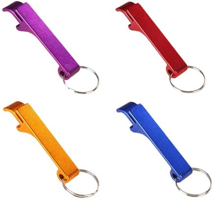Erismithh Bottle Opener Keychain 4pcs Aluminum Bottle Opener Keyring Mini Beer Multi-Purpose Claw Pocket for Home Bar Beer Soda Beverage