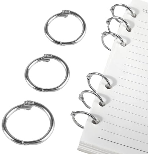180 Stück Buchringe 20mm 25mm 30mm, Metall Buchbinderinge, Loseblatt Verbinder Buchbinder Ringe Ringbinder, Heftringe Karteikarten Ringe für Scrapbook Fotoalbum Papier Schlüsselringe(Silbrig)