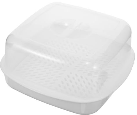 Luxshiny Cuiseur Vapeur Pour Micro-ondes Avec Support Et Boîte Blanche Pour Ustensiles De Cuisine Et Cuisson Rapide