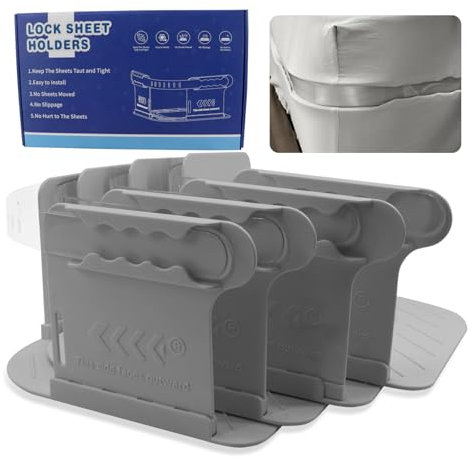 Sujeta Sabanas Bajeras Extraíble, Fácil de Lnstalar, se Adapta a Colchones de 15 a 30 cm de Grosor Los Soportes para Sábanas Mantienen Las Sábanas Firmes y Apretadas, Más Conveniente Que Los