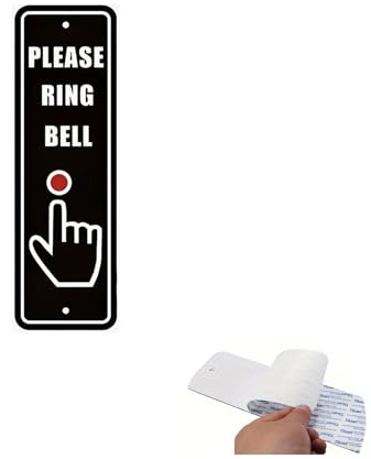 Tivleed Please Ring the Bell Sign, Please Ring the Bell Door Sign, Doorbell Sign – 25x8cm Acrylic Self Adhesive Plaque for Front Door, Office, Apartment Gate