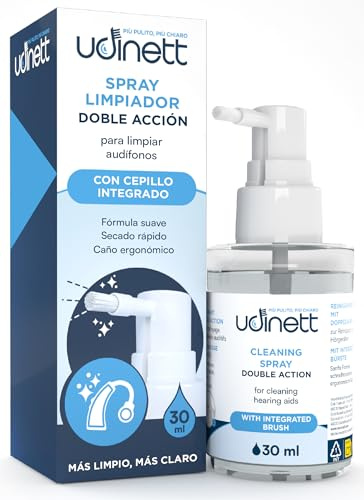 Hörgeräte Reinigungsspray Udinett Integrierte Bürste 30ml Alkoholfrei zum Reinigen von Kopfhörern Bluetooth-Kopfhörer Schnelles Trocknen Beseitigt Ohrenschmalz und Rückstände