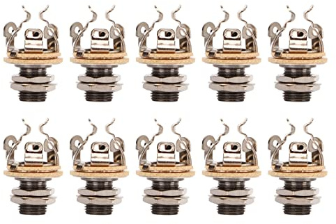 Specialist Gitarren-Monoklinkenstecker, 10er-Pack | Ausgezeichnete Metall-Audioanschlüsse für E-Gitarren/Verstärker/Pedale | Standard-1/4-Zoll-Mono-Klinkenstecker mit stabiler