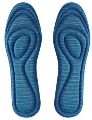 1 Paar Einlegesohlen für Damen und Herren, 3D-Design, rutschfest, weich, schweißabsorbierend, Schaumstoff, Nano-Deodorant-Einlegesohlen, Sportzubehör (Blau, 4344)
