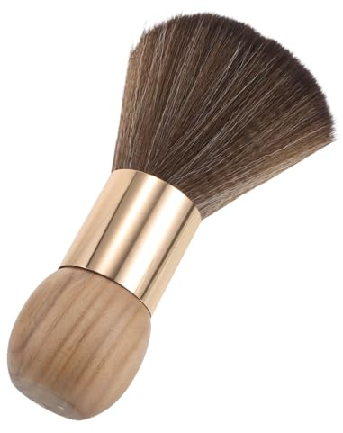 Haarschnitt Reinigungsbürste mit Holzgriff, Nackenbürste aus Nylon, Braun