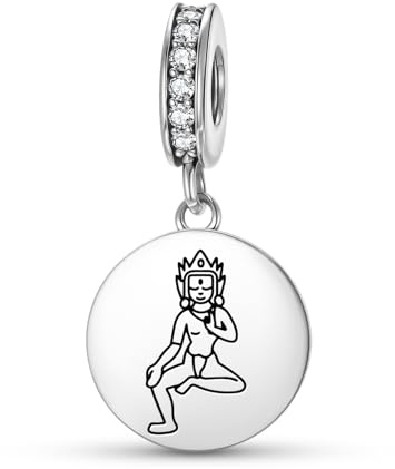 Buddhistische Götter Khadi Ravani Tara, spirituelles Totem-Symbol, baumelnder Charm-Perle, 925er Sterlingsilber, kompatibel mit Pandora-Charm-Armbändern