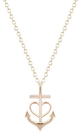 Soulsisters Halskette Herz Kreuz und Anker-Motiv 18k vergoldet