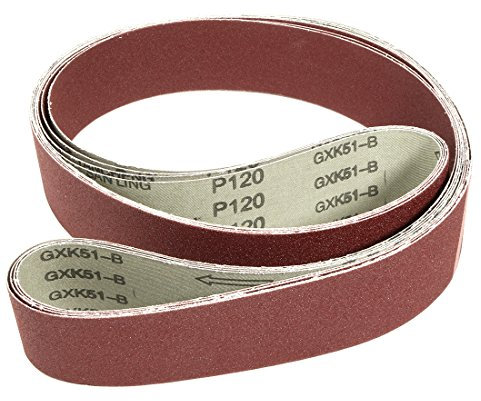 Sourcingmap 2-Inch x 72-Inch Aluminum Oxide Sanding Belt 120 Grits Sandpaper Lapped Joint for Belt Sander 4pcs