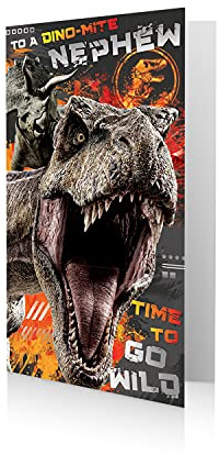 JURASSIC WORLD JW013 Nephew Birthday Card